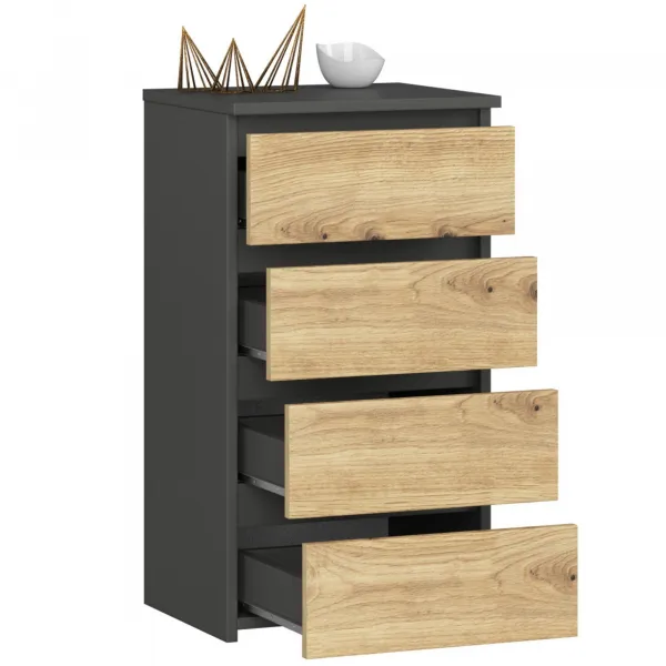 Ak furniture Komoda CL4 40 cm grafitově šedá/dub artisan
