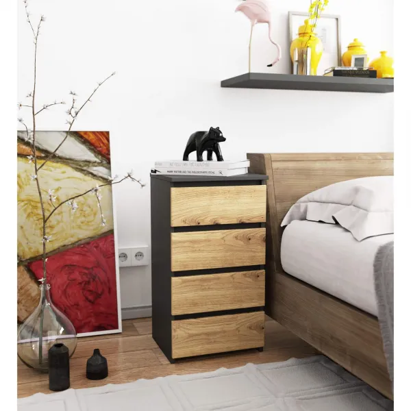 Ak furniture Komoda CL4 40 cm grafitově šedá/dub artisan