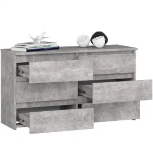 Ak furniture Komoda CL 100 cm 6 zásuvek beton