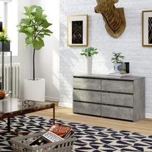 Ak furniture Komoda CL 100 cm 6 zásuvek beton