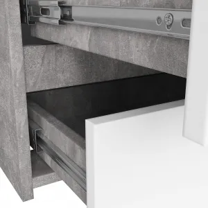Ak furniture Komoda CL 100 cm 6 zásuviek betón/biela