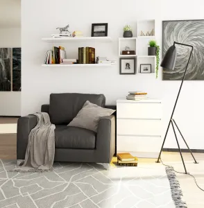 Ak furniture Komoda Kuba 60 cm - 3 zásuvky biela lesklá