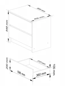 Ak furniture Komoda Liv 60 cm biela lesklá