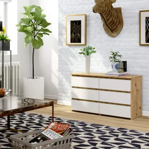 Ak furniture Komoda CL6 100 cm dub sonoma/bílá