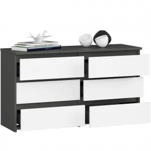 Ak furniture Komoda CL6 100 cm grafitově šedá/bílá