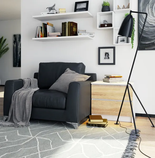 Ak furniture Komoda Liv 60 cm biela/dub sonoma