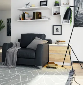 Ak furniture Komoda Liv 60 cm biela/dub sonoma
