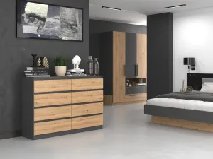Komoda Houseland Malwax 01 dub artisan/antracitovo sivá