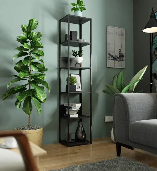 Ak furniture Regál PRAMONI 40x192 cm černý
