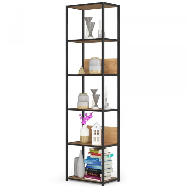 Ak furniture Regál PRAMONI 50x192 cm černý/dub craft