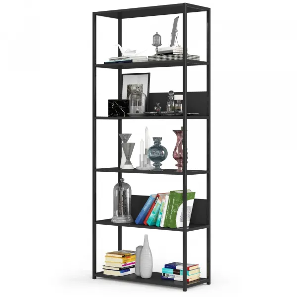 Ak furniture Regál PRAMONI 80x192 cm černý