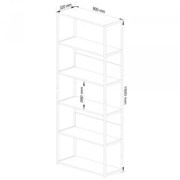 Ak furniture Regál LOFT 80 cm bílý