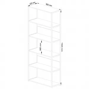 Ak furniture Regál LOFT 80 cm bílý