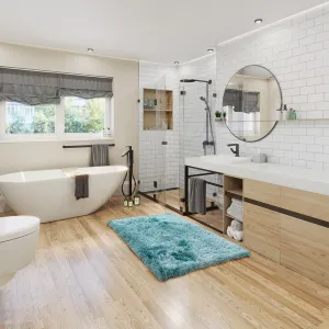 Koberec AmeliaHome Floro tyrkysový, veľkosť 50x80