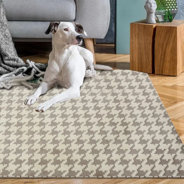 Tutumi Koberec Clover Pepitka krémový, veľkosť 140x200