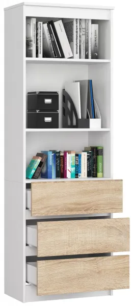 Ak furniture Knižnica Star 60 cm biela/sonoma