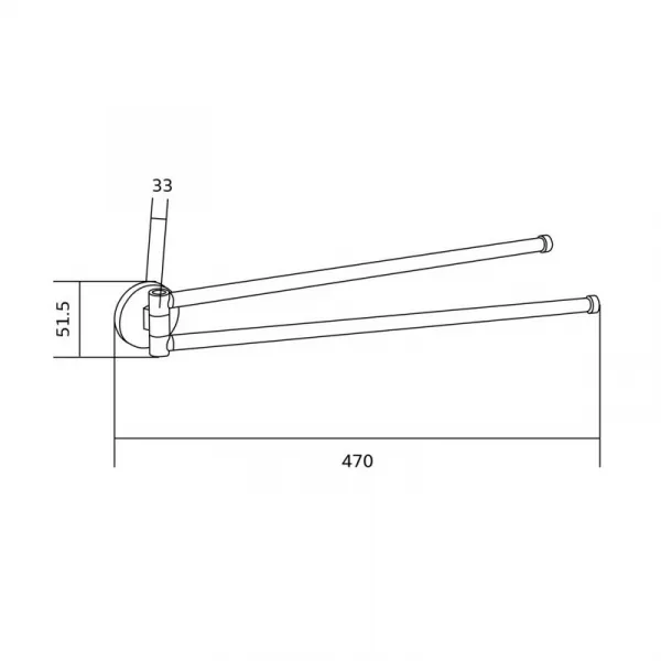 Dvojitý vešiak na uteráky Mexen Remo 47 cm biely