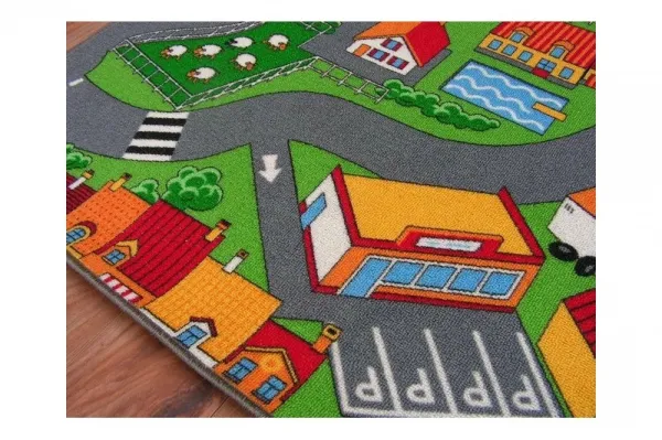 Dywany Lusczow Detský koberec ROAD farebný, veľkosť 100x100