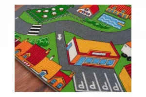 Dywany Lusczow Detský koberec ROAD farebný, veľkosť 100x100