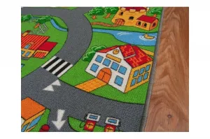 Dywany Lusczow Detský koberec ROAD farebný, veľkosť 100x100