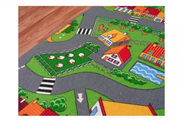 Dywany Lusczow Detský koberec ROAD farebný, veľkosť 100x100