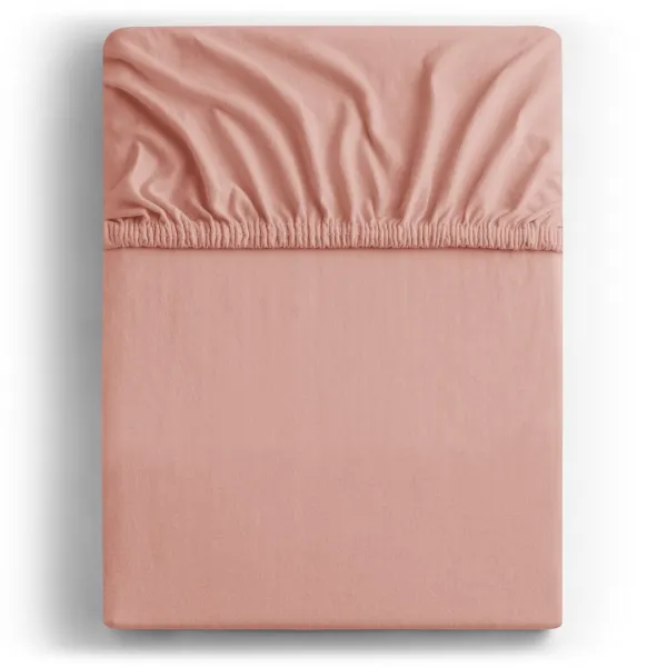 DecoKing Bavlnené prestieradlo AmeliaHome AMBER broskyňové, veľkosť 100-120x200+30