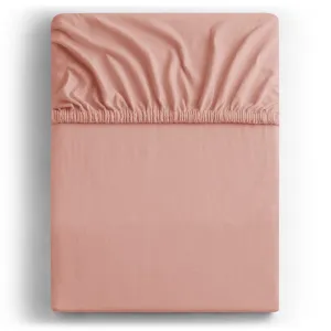 DecoKing Bavlnené prestieradlo AmeliaHome AMBER broskyňové, veľkosť 100-120x200+30