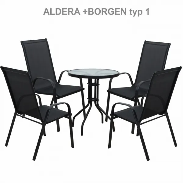KONDELA Borgen Typ 1 záhradný stolík čierna