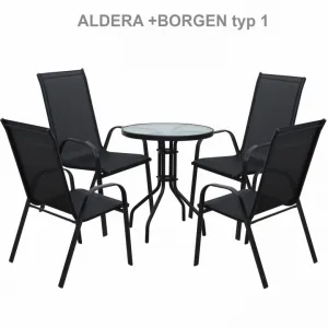 KONDELA Borgen Typ 1 záhradný stolík čierna