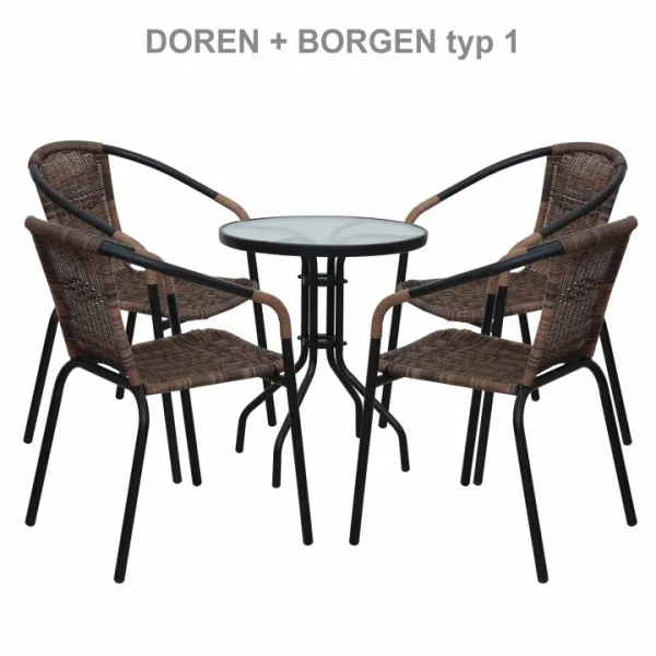 KONDELA Borgen Typ 1 záhradný stolík čierna