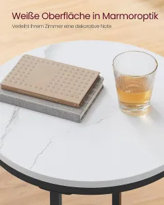 VASAGLE Kruhový konferenčný stolík čierny biely