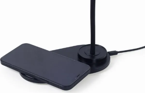 GEMBIRD Bezdrátová QI nabíječka, 10W, s LED lampičkou, černá