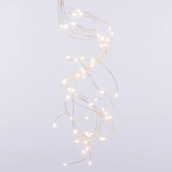 Nexos 74574 osvetlenie- strieborný drôt, 64 LED, teplá biela, 2 ks