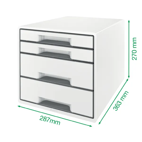 Zásuvkový box Leitz WOW so 4 zásuvkami červený