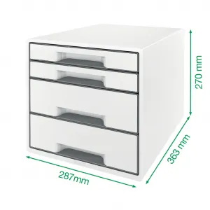 Zásuvkový box Leitz WOW so 4 zásuvkami červený