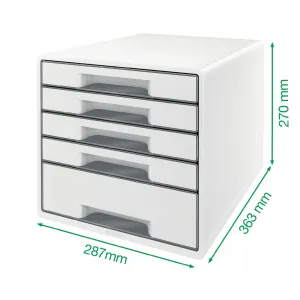 Zásuvkový box Leitz WOW s 5 zásuvkami červený