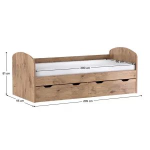 Posteľ, 90x200, dub lancelot, REA GOLEM NEW