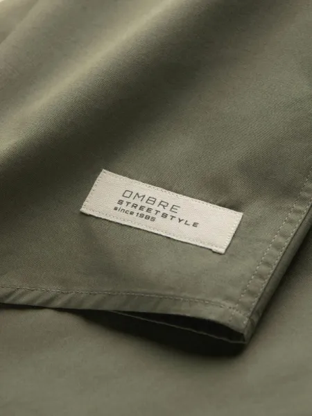 Pánska košeľa s krátkym rukávom-kubánsky golier-khaki