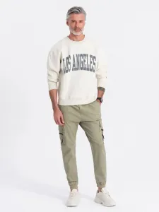 Trendy jogger kapsáčové nohavice pre pánov khaki