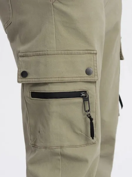 Trendy jogger kapsáčové nohavice pre pánov khaki