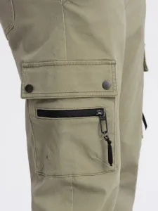 Trendy jogger kapsáčové nohavice pre pánov khaki