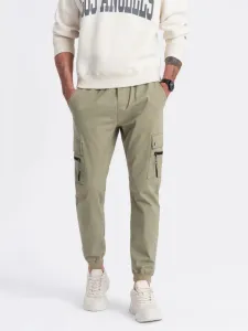 Trendy jogger kapsáčové nohavice pre pánov khaki