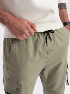 Trendy jogger kapsáčové nohavice pre pánov khaki