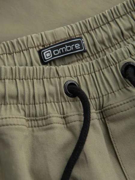 Trendy jogger kapsáčové nohavice pre pánov khaki