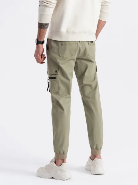 Trendy jogger kapsáčové nohavice pre pánov khaki
