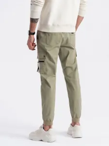 Trendy jogger kapsáčové nohavice pre pánov khaki