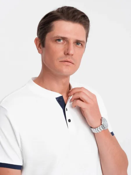 Trendy pánska polokošeľa - biela