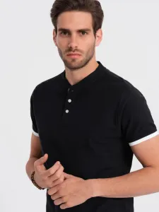 Trendy pánska polokošeľa - čierna