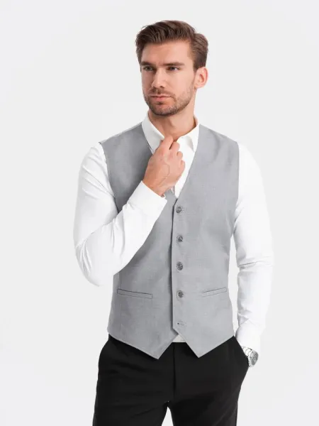Elegantná vesta šedá - pre mužov