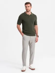 Trendy pánske chinos nohavice svetlo šedé